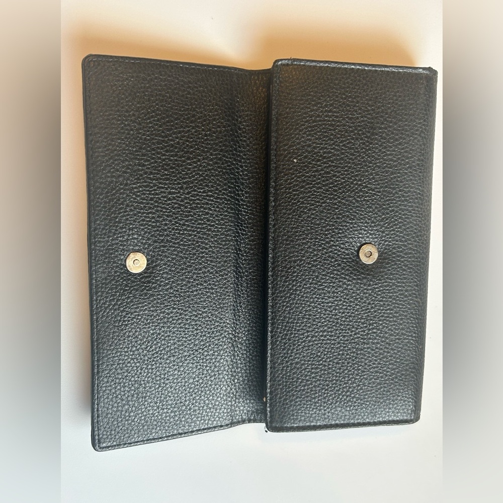 Vintage Chanel CC Logo Black Caviar Leather Wallet Designer Authentic Trifold - Picture 6 of 14